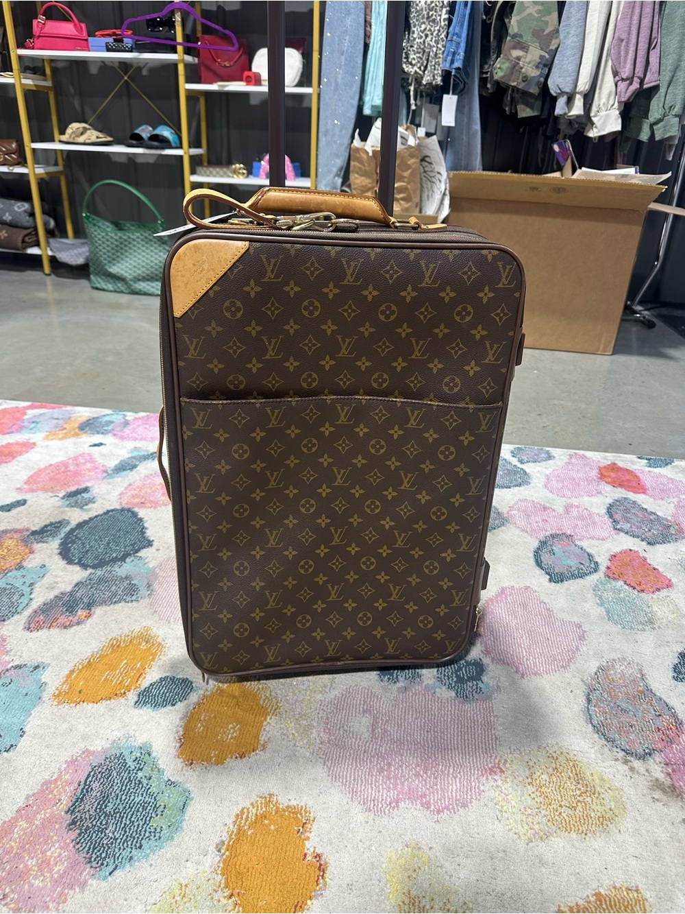 Louis Vuitton Brown Monogram Rolling Carry-On- Pegase 55 with COA